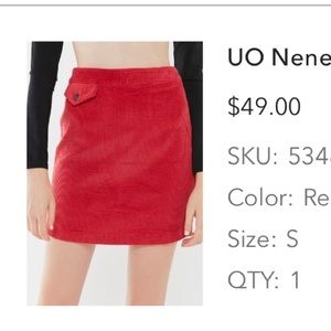 UO Nene Corduroy Mini Skirt